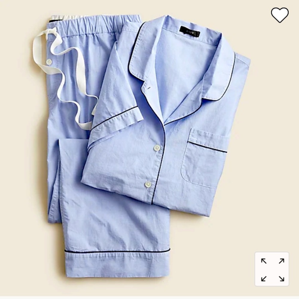 J. Crew End on End Cotton Short Sleeve Pajama Set M